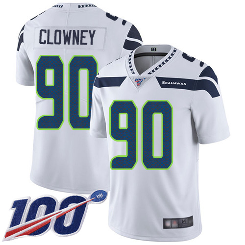 Seattle Seahawks Limited White Men Jadeveon Clowney Road Jersey NFL Football #90 100th Season Vapor Untouchable->youth nfl jersey->Youth Jersey